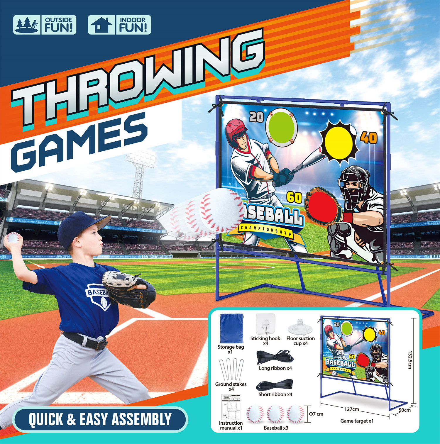 7888-21 Tissu de baseball (avec cadre) 120*90CM