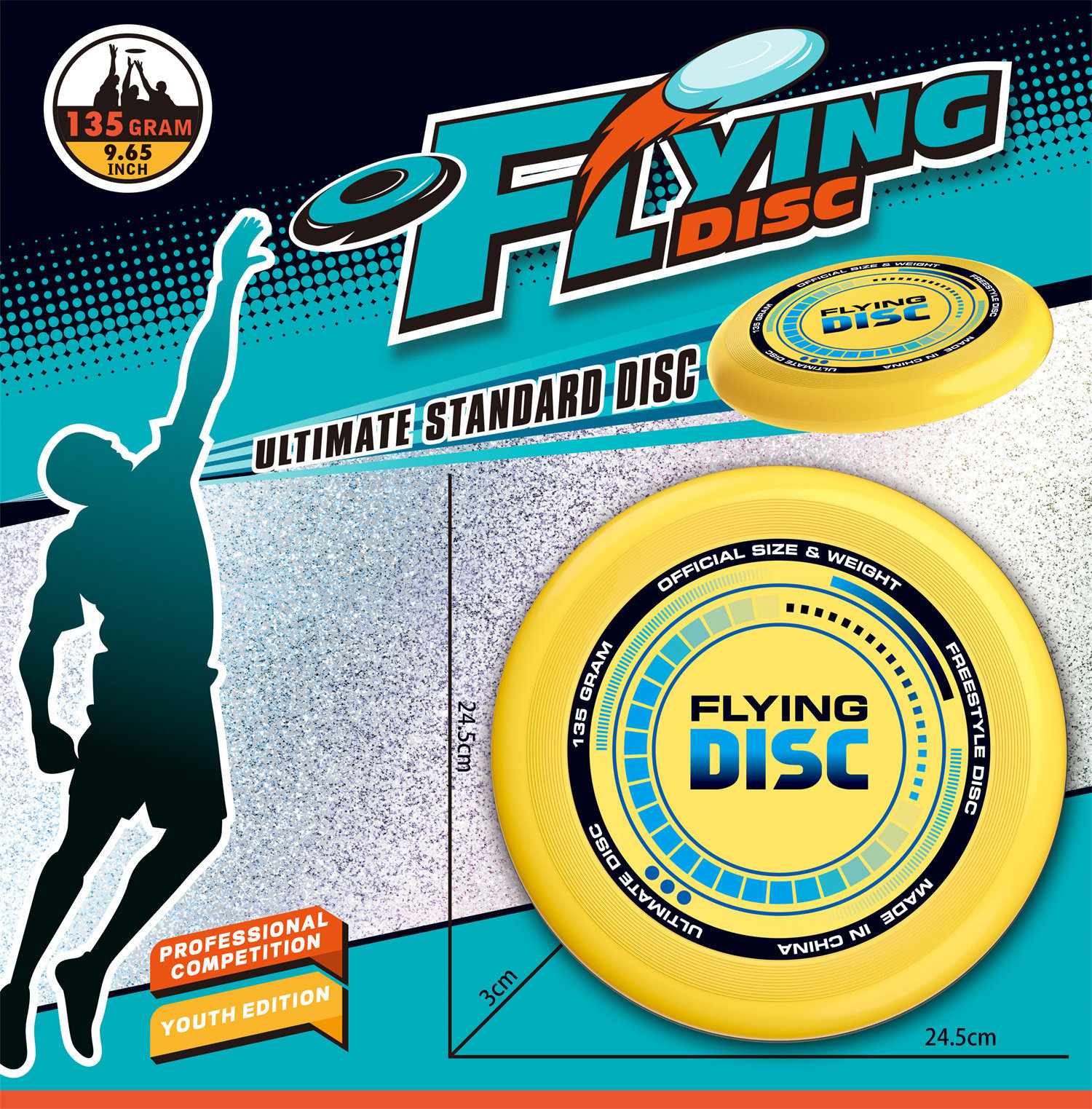 9888-29B UV24CM FRISBEE (AMARILLO)