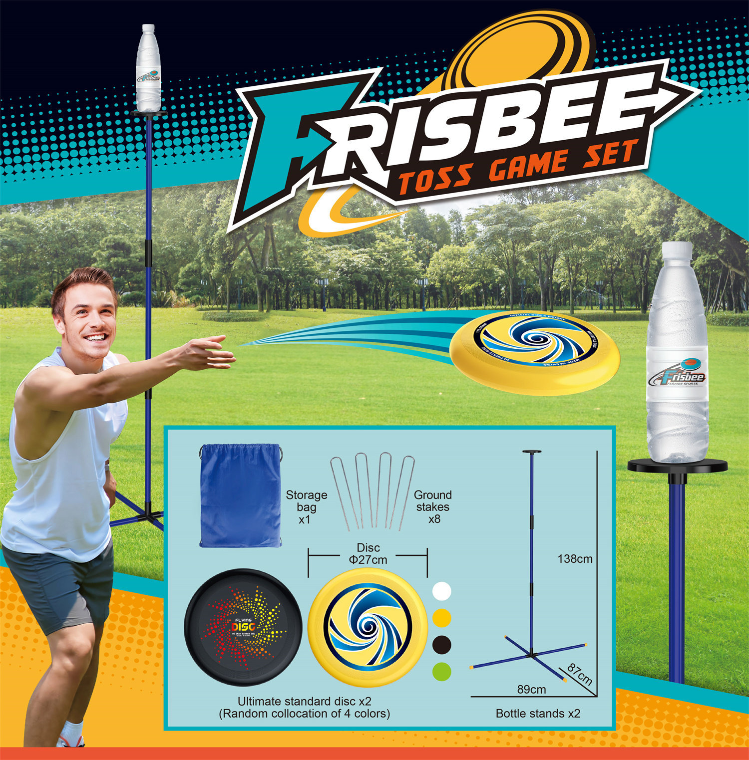 9888-31D Frisbee stand juego de juegos