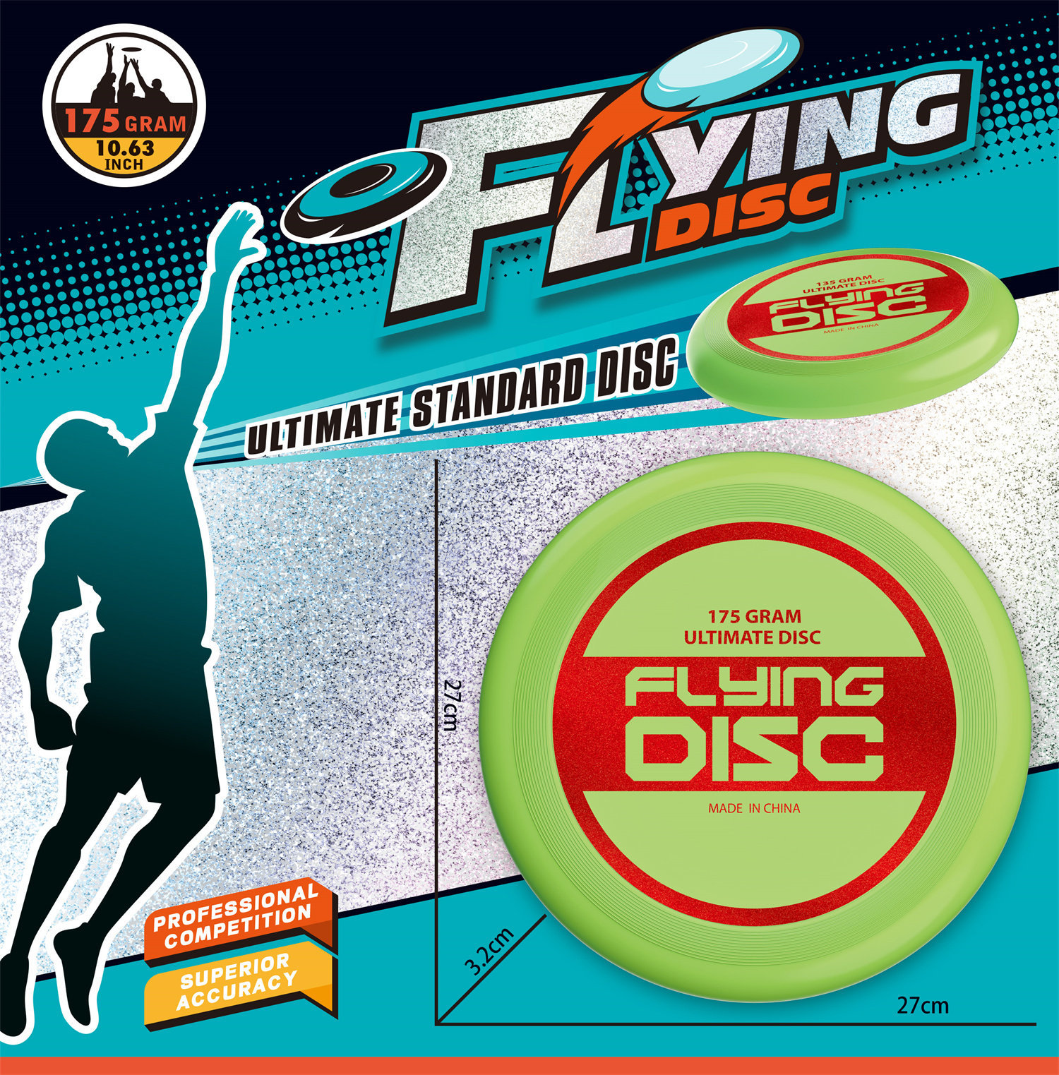 9888-24B Foil stamping 27CM frisbee (green)