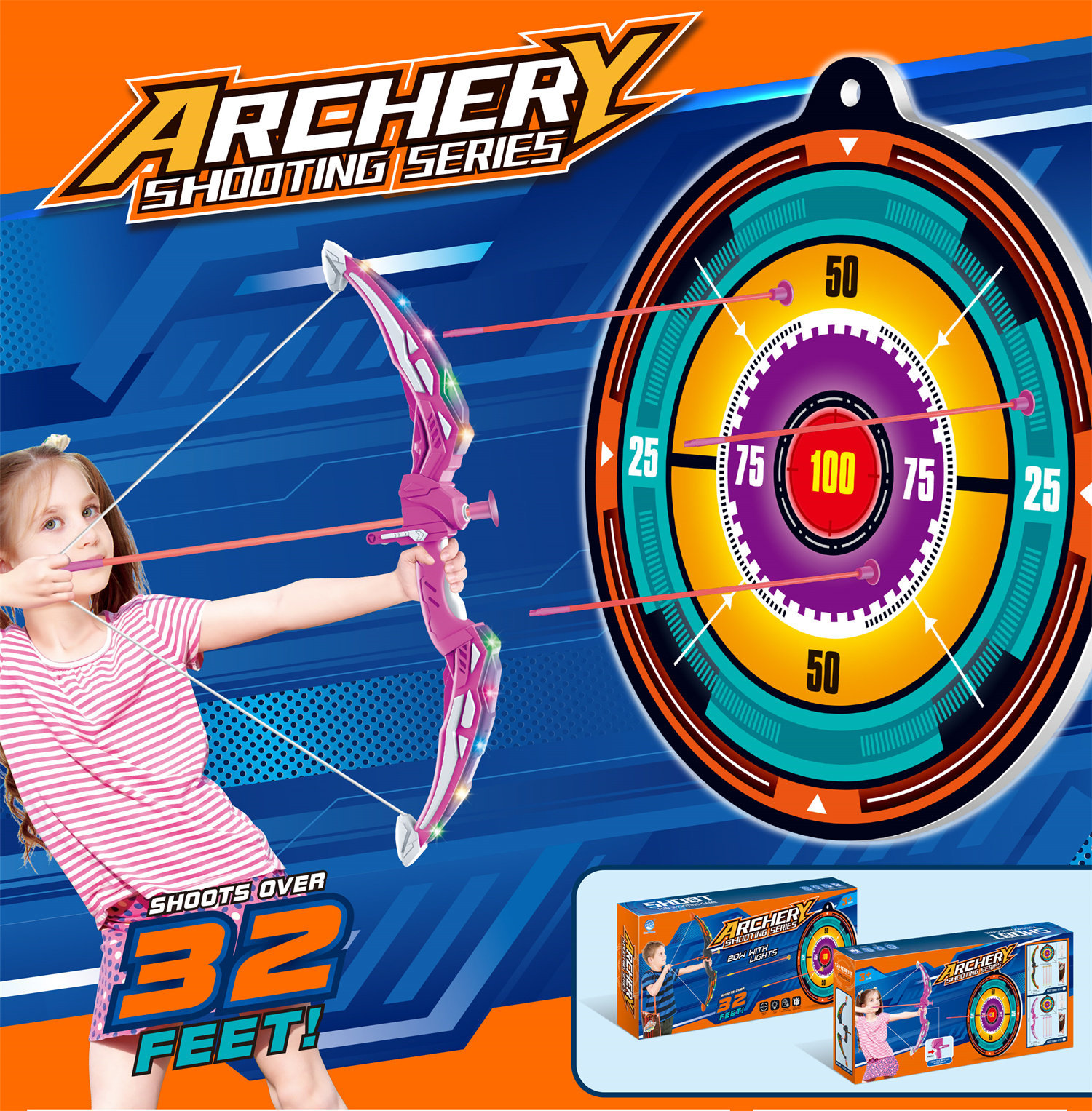 1666-11B Light Bow And Arrow Target
(Pink)