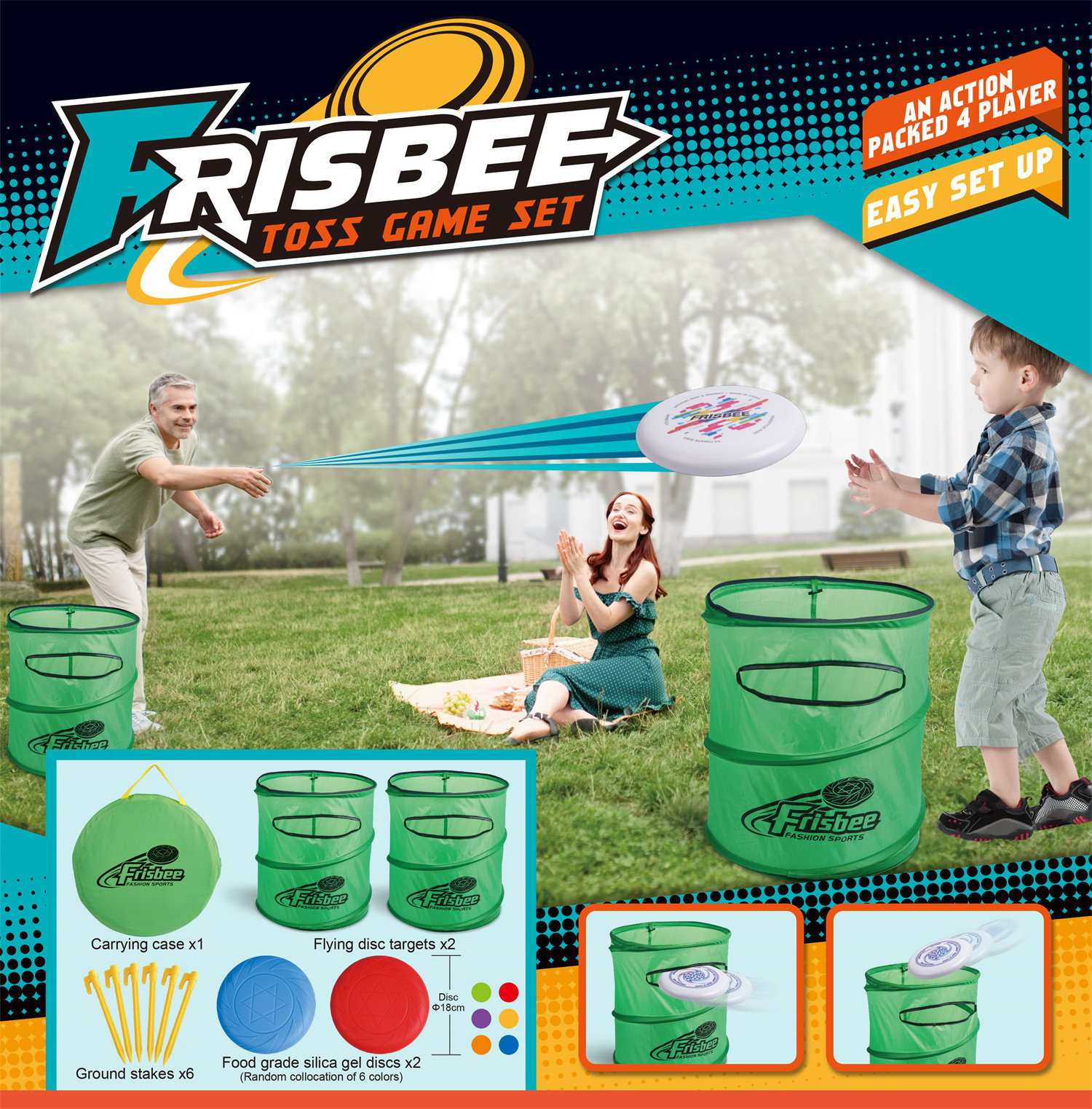 9888-8 Ensemble de tubes de lancer frisbee en silicone