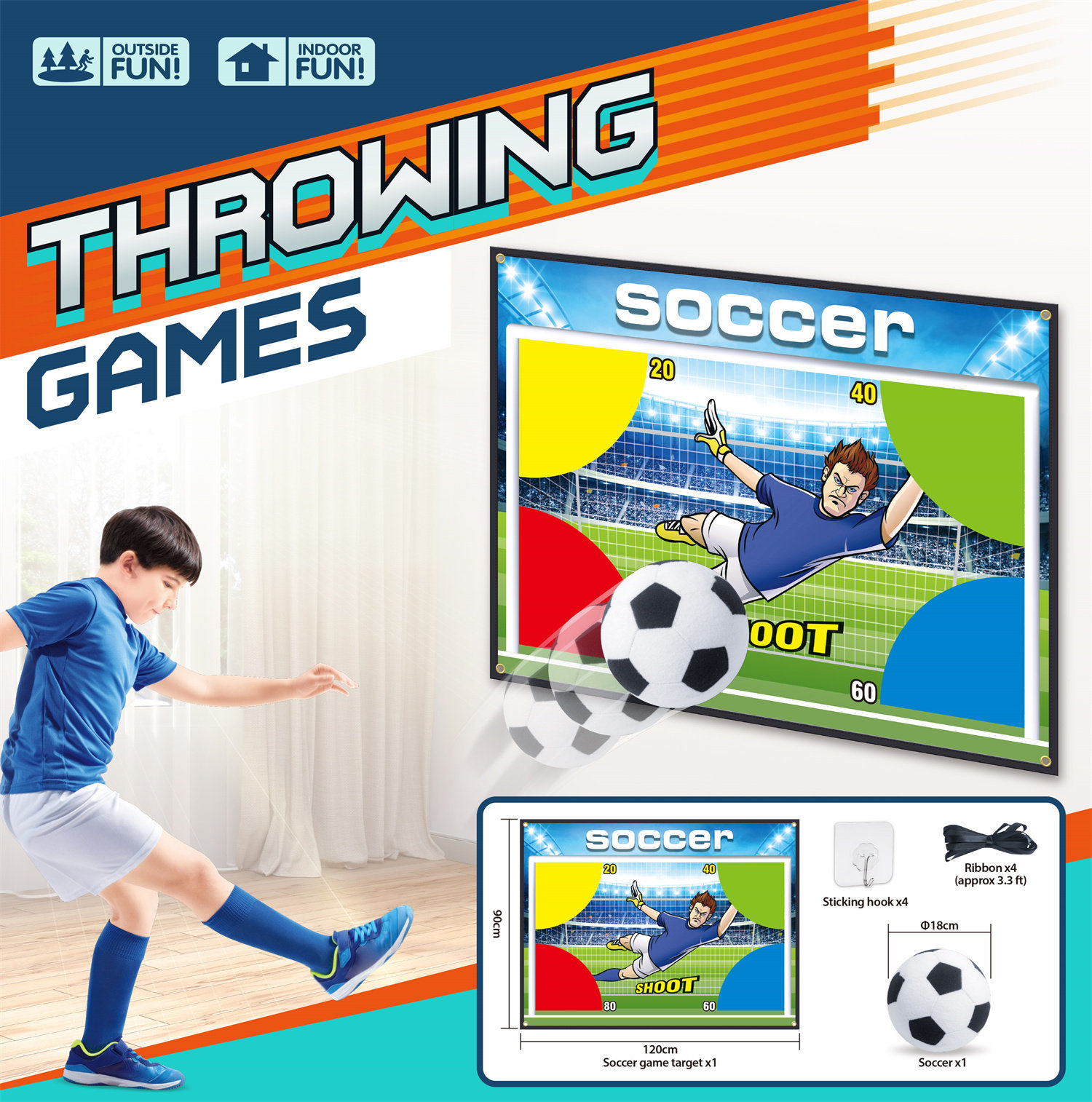 7888-19 Tissu de football 120*90CM