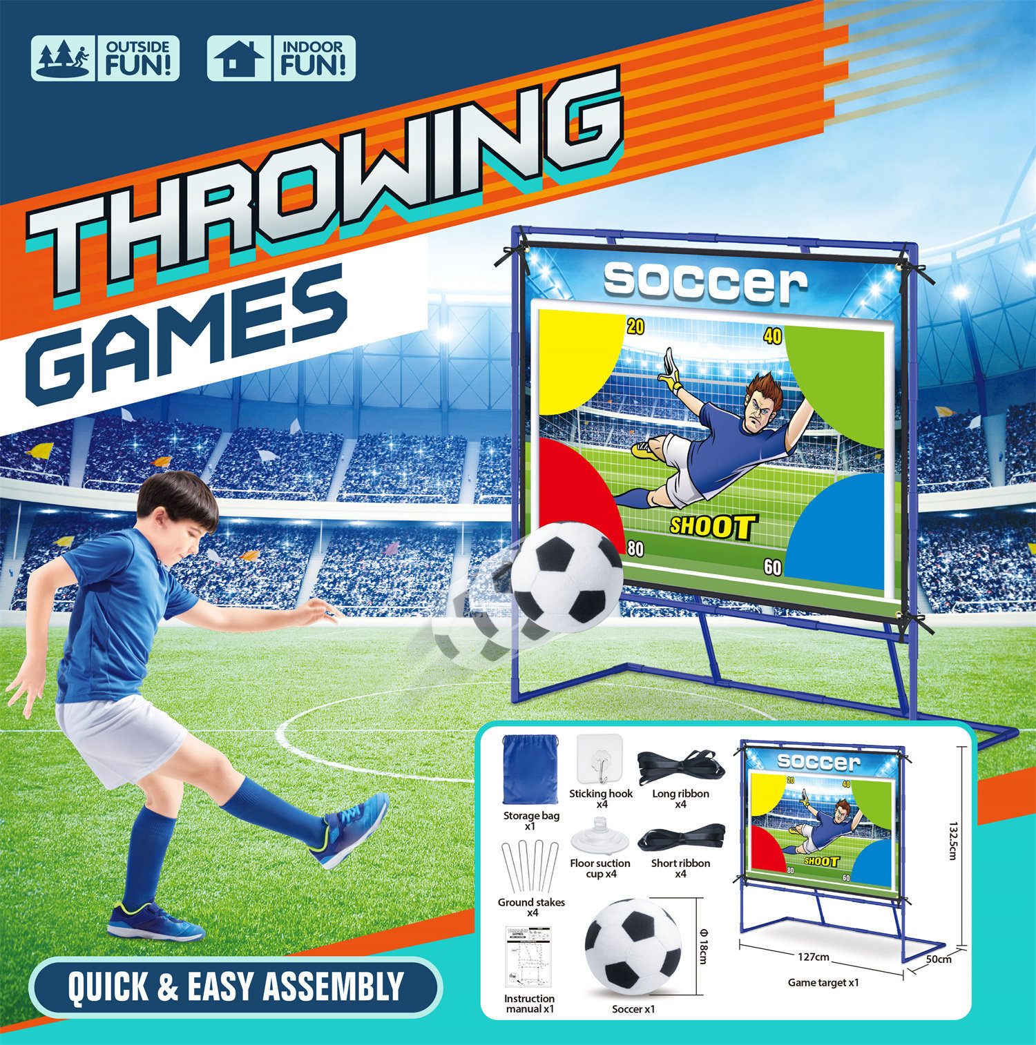 7888-23 Tissu de football (avec cadre) 120*90CM