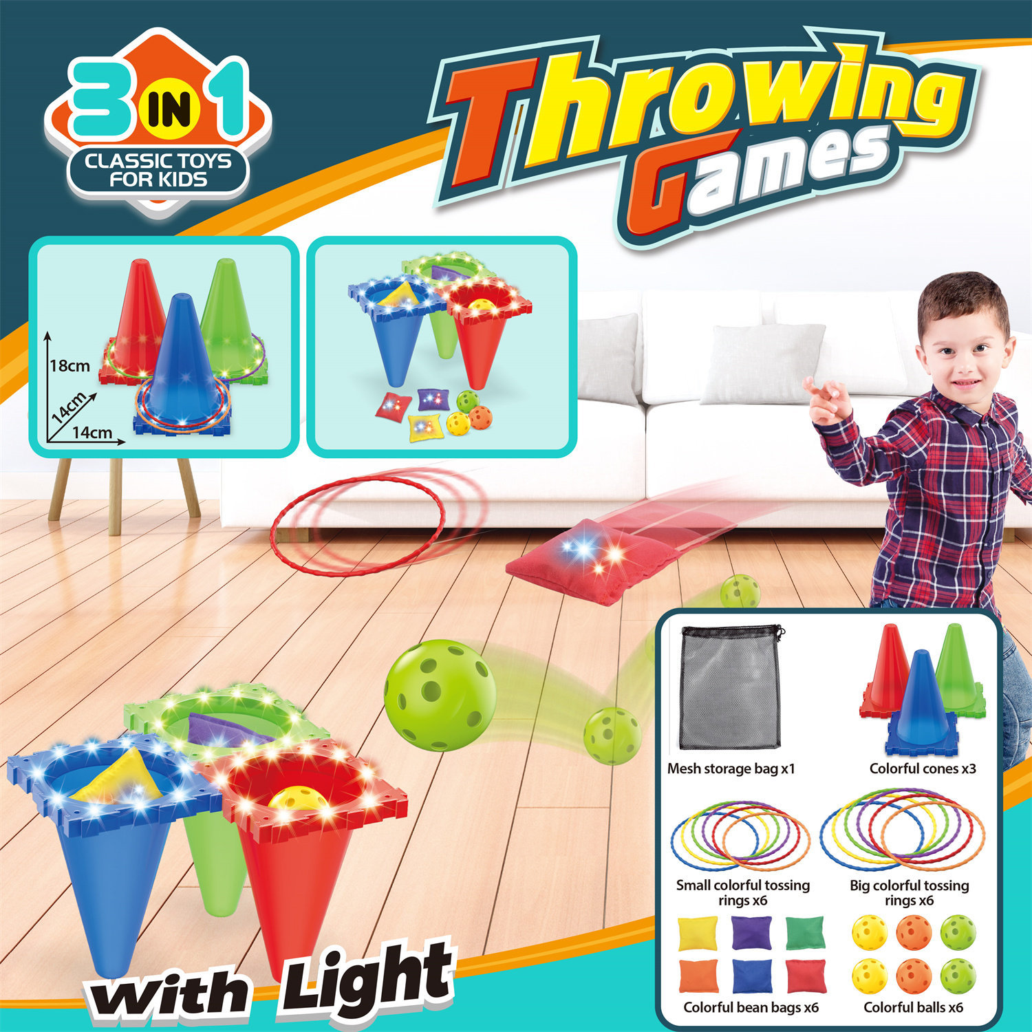 2888-18A Three-color glow-in-the-cone