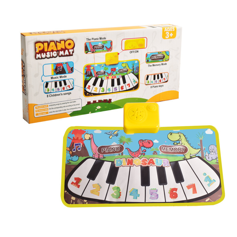 3888-1A Dinosaur Music Blanket (Yellow)