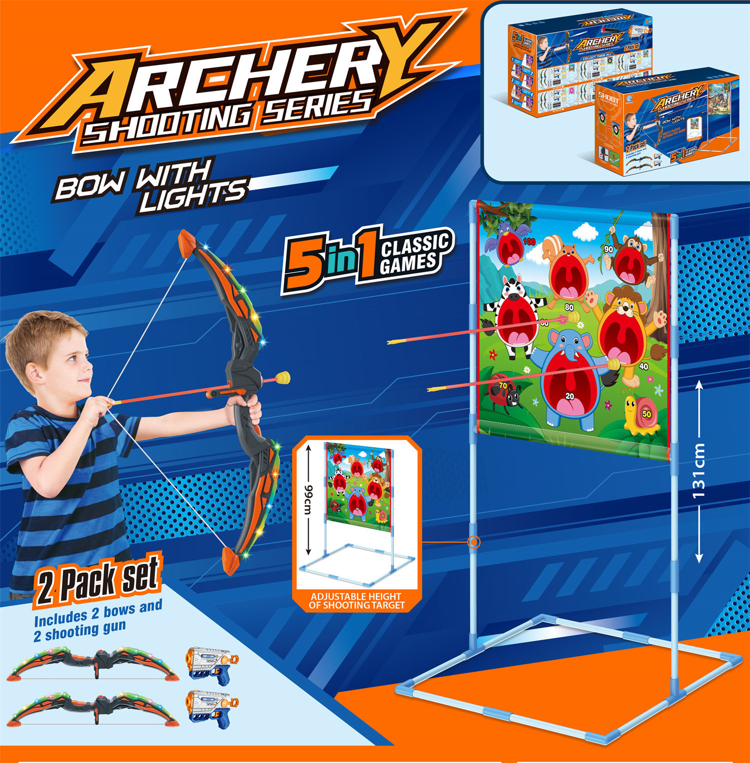 1666-18E  Boy Game Animal Target