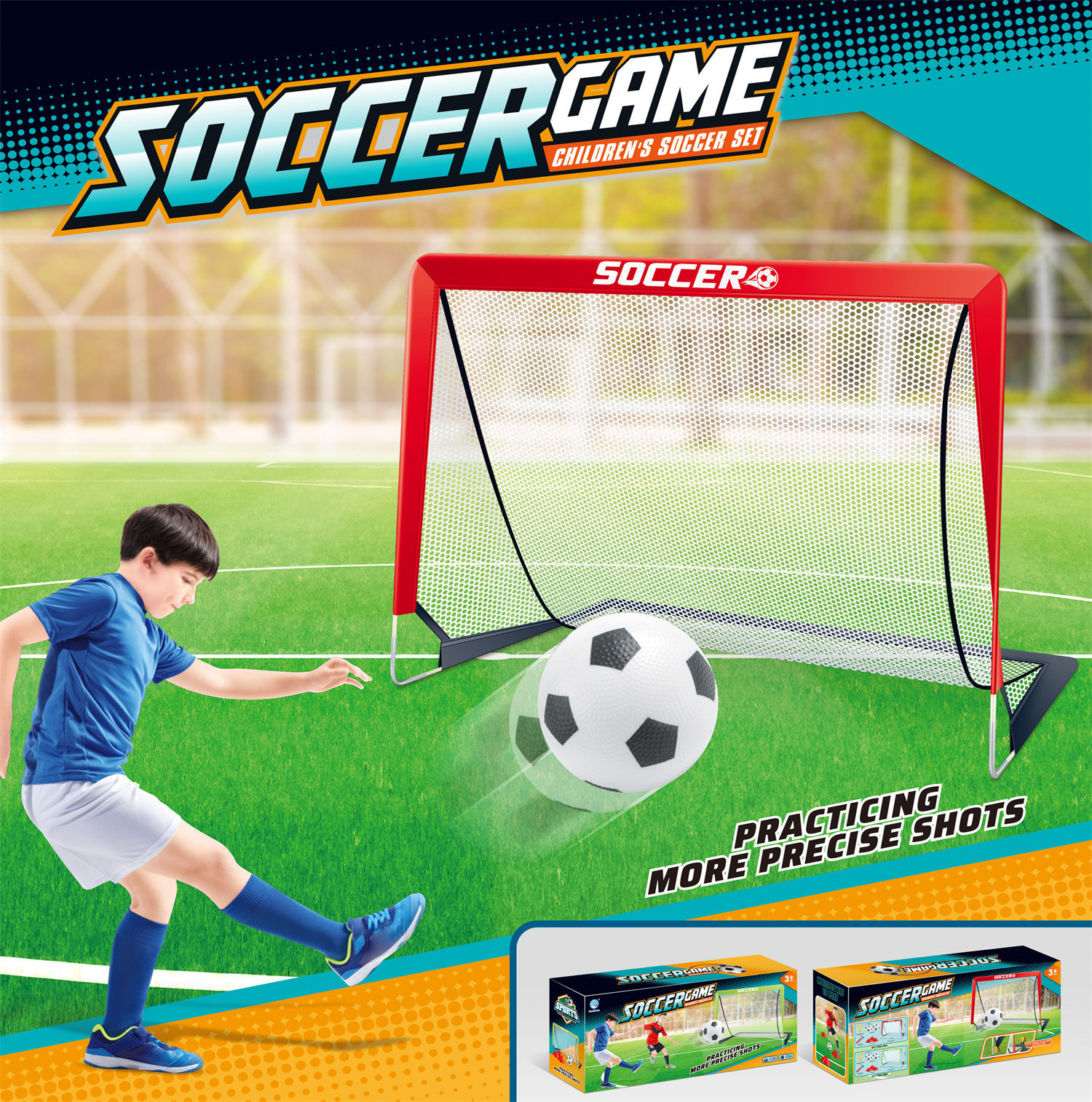 7888-26A But de soccer rouge (filet blanc)