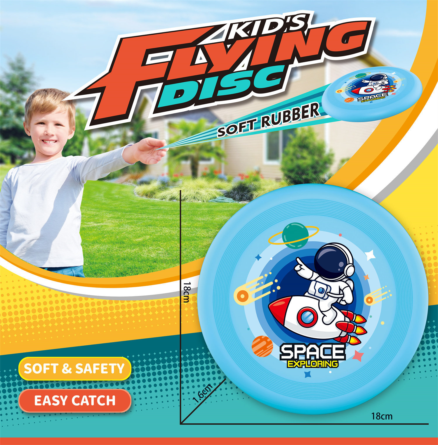 Frisbee 9888-18D TPR18CM (Bleu)