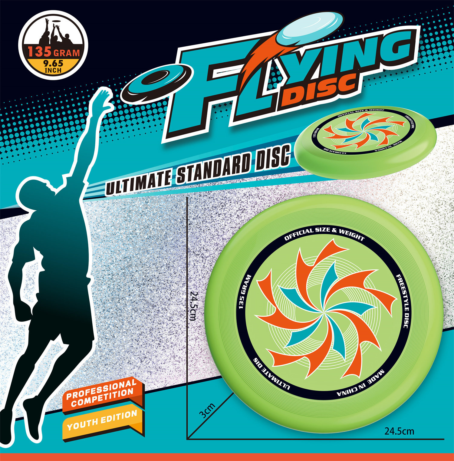 9888-29D UV24CM Frisbee (Verde)
