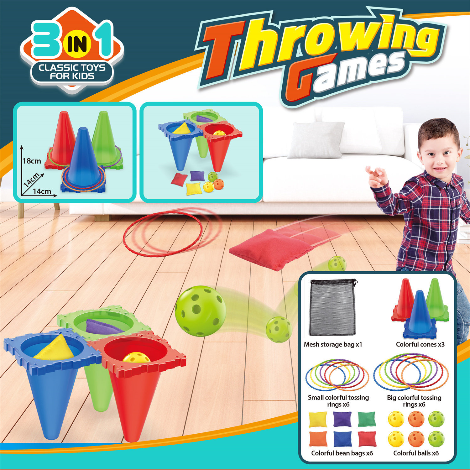 2888-19A Tri-color Ice Cream Cone