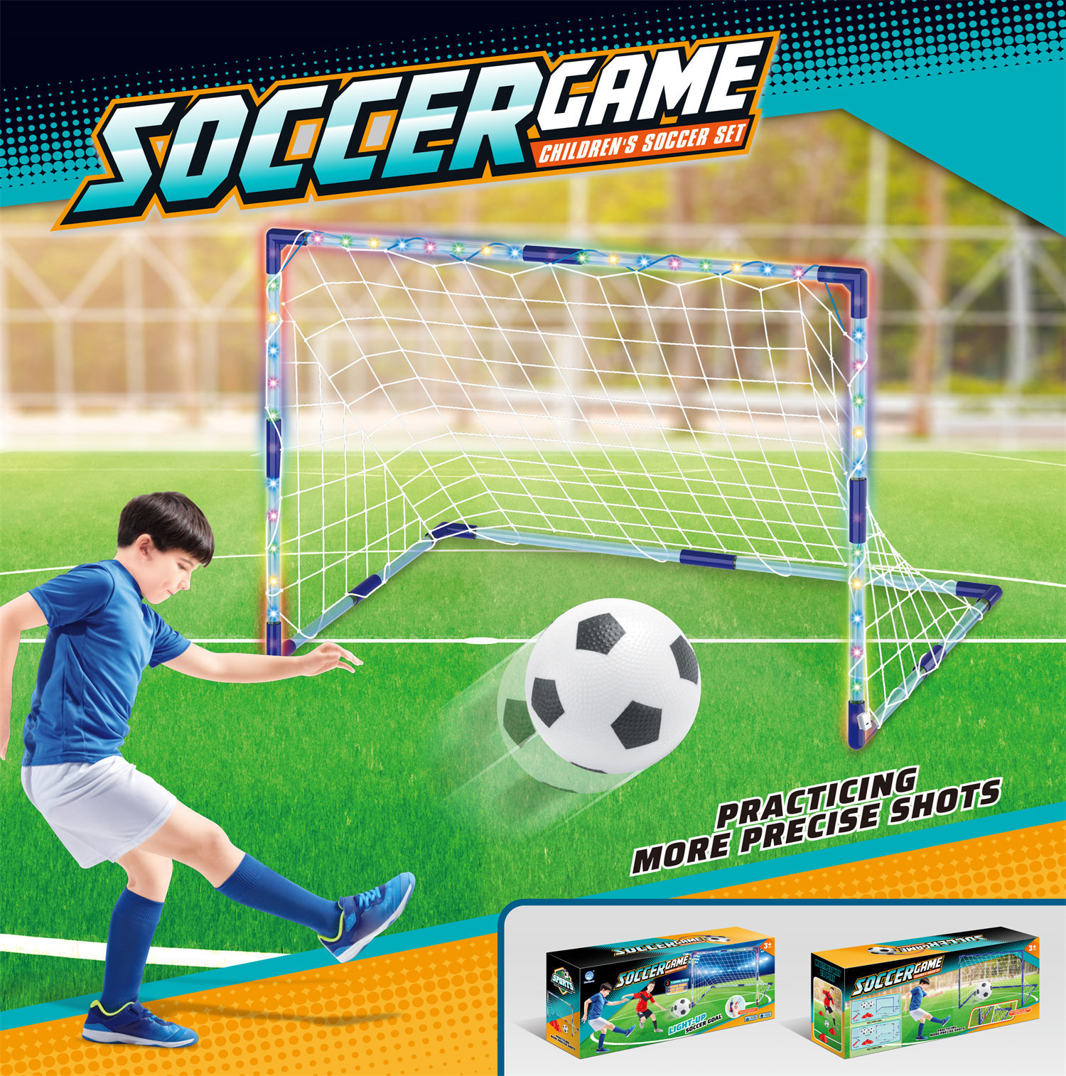 7888-29B allumant le but simple de football de but (filet blanc)