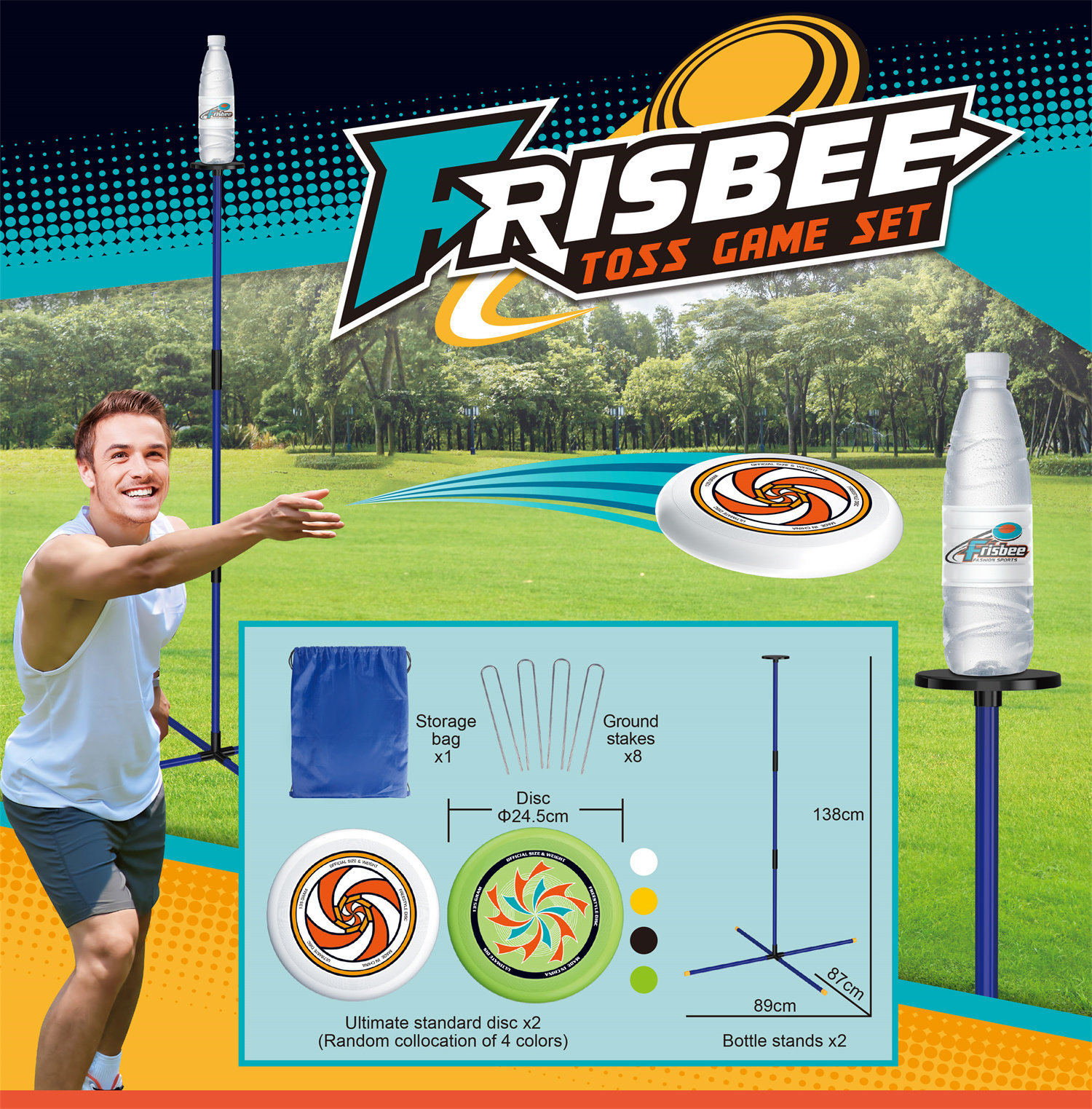 9888-31C juego de juegos frisbee stand