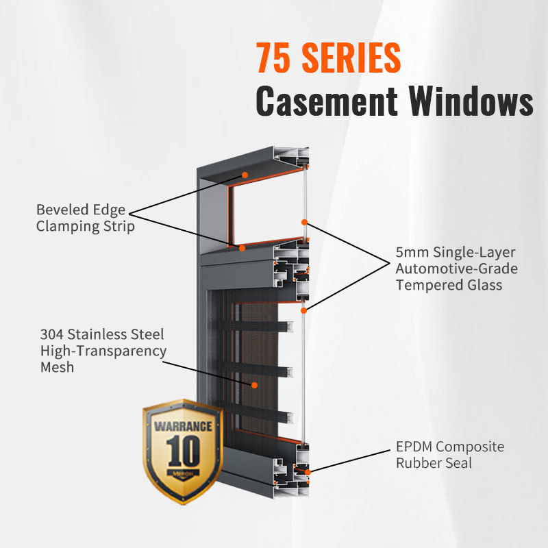 75 Single - Pane Glass Casement Window