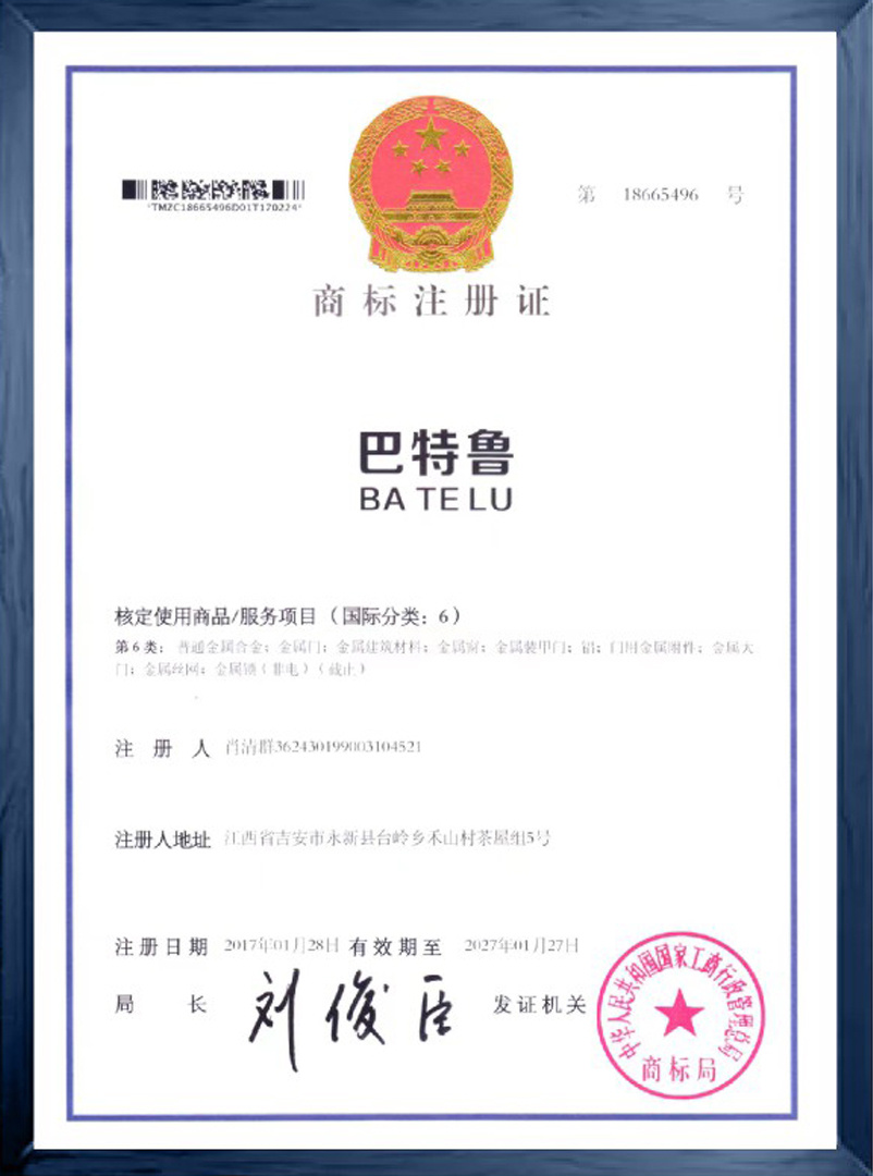 Batru - Trademark Registration Certificate Batru - Trademark Registration Certificate
