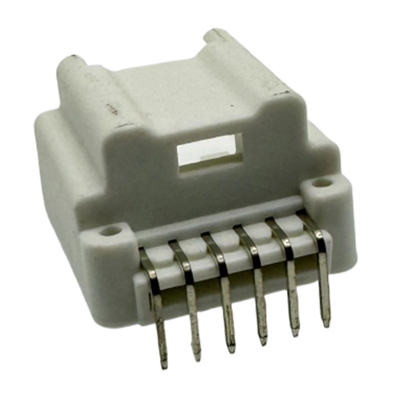 Pitch=2.54mm   6Pin 单排白色弯脚插座