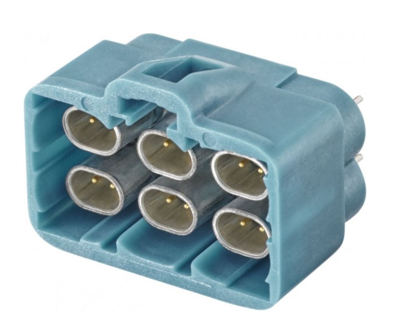 H-MTD 6 Port PCB Plug Connector ,V-T, code A ～ code Z（车载以太网PCB板端连接器）