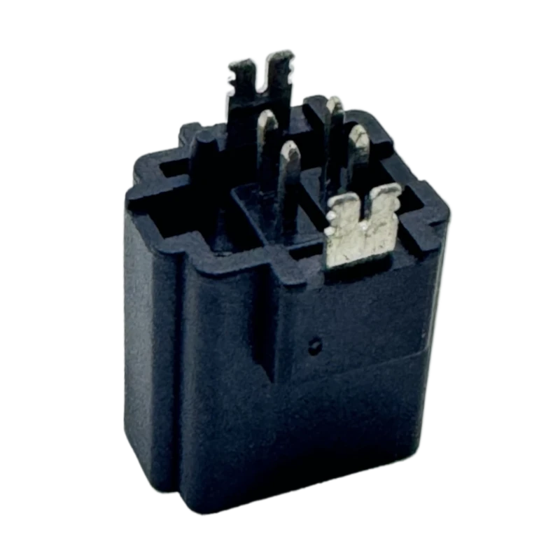 Pitch=2.2mm 4P黑色直插针座（带五金固定片）