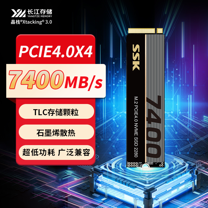 SSK飚王7400M/S高速固态硬盘内置存储MP101PRO