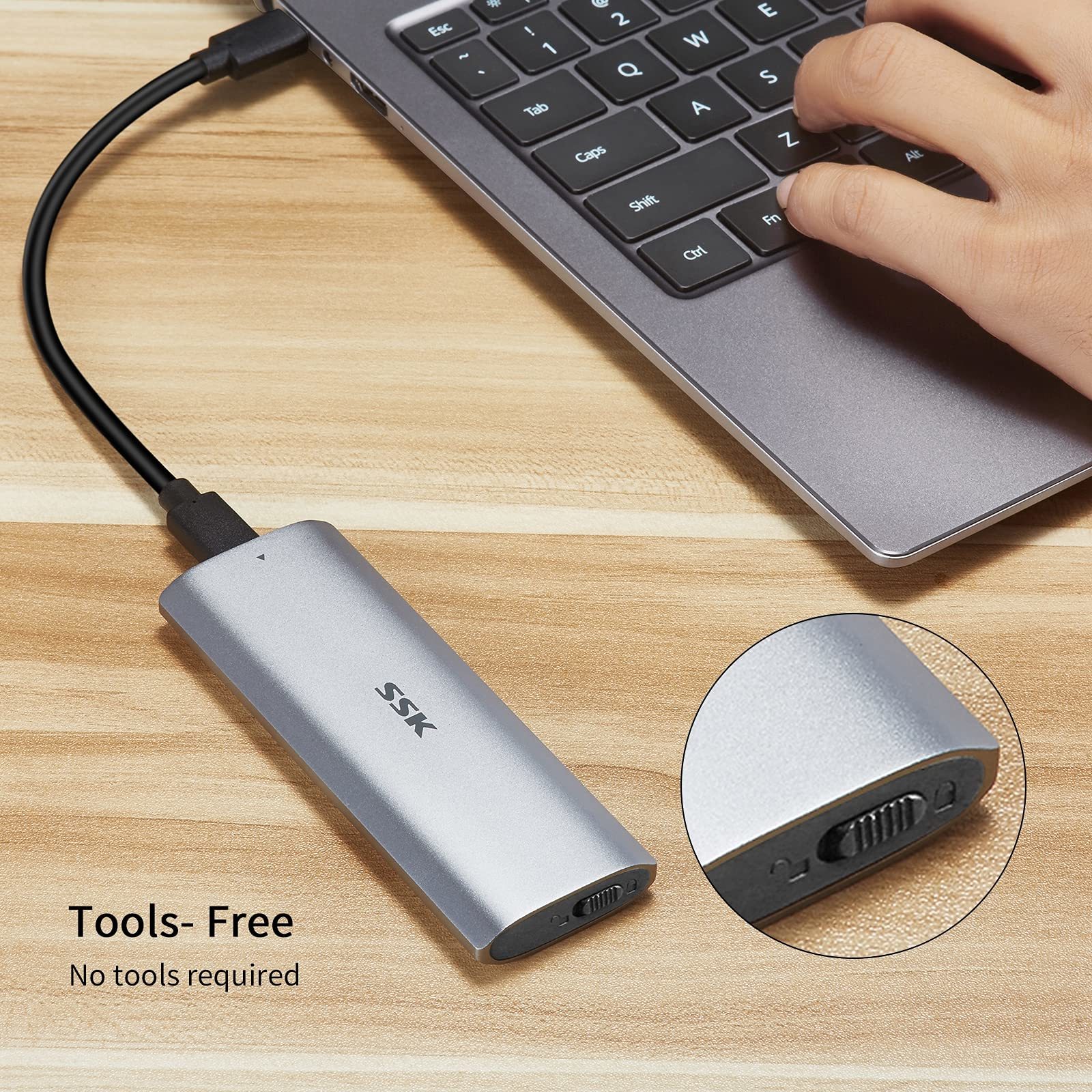 SSK Aluminum M.2 NVME SSD Enclosure-HE-C327