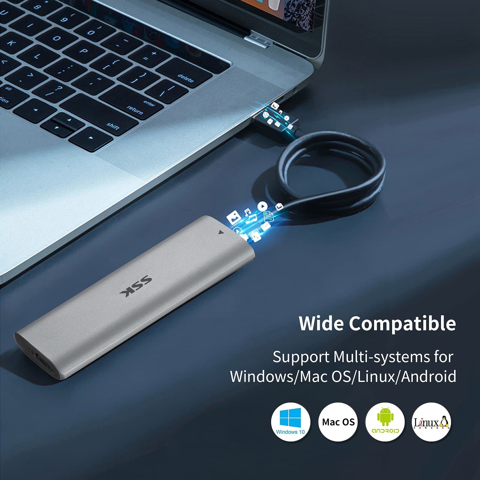 SSK Aluminum M.2 NVME SSD Enclosure-HE-C327