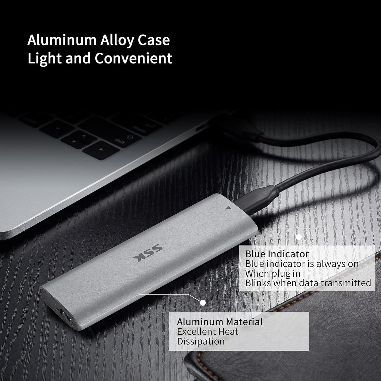 SSK Aluminum M.2 NVME SSD Enclosure-HE-C327