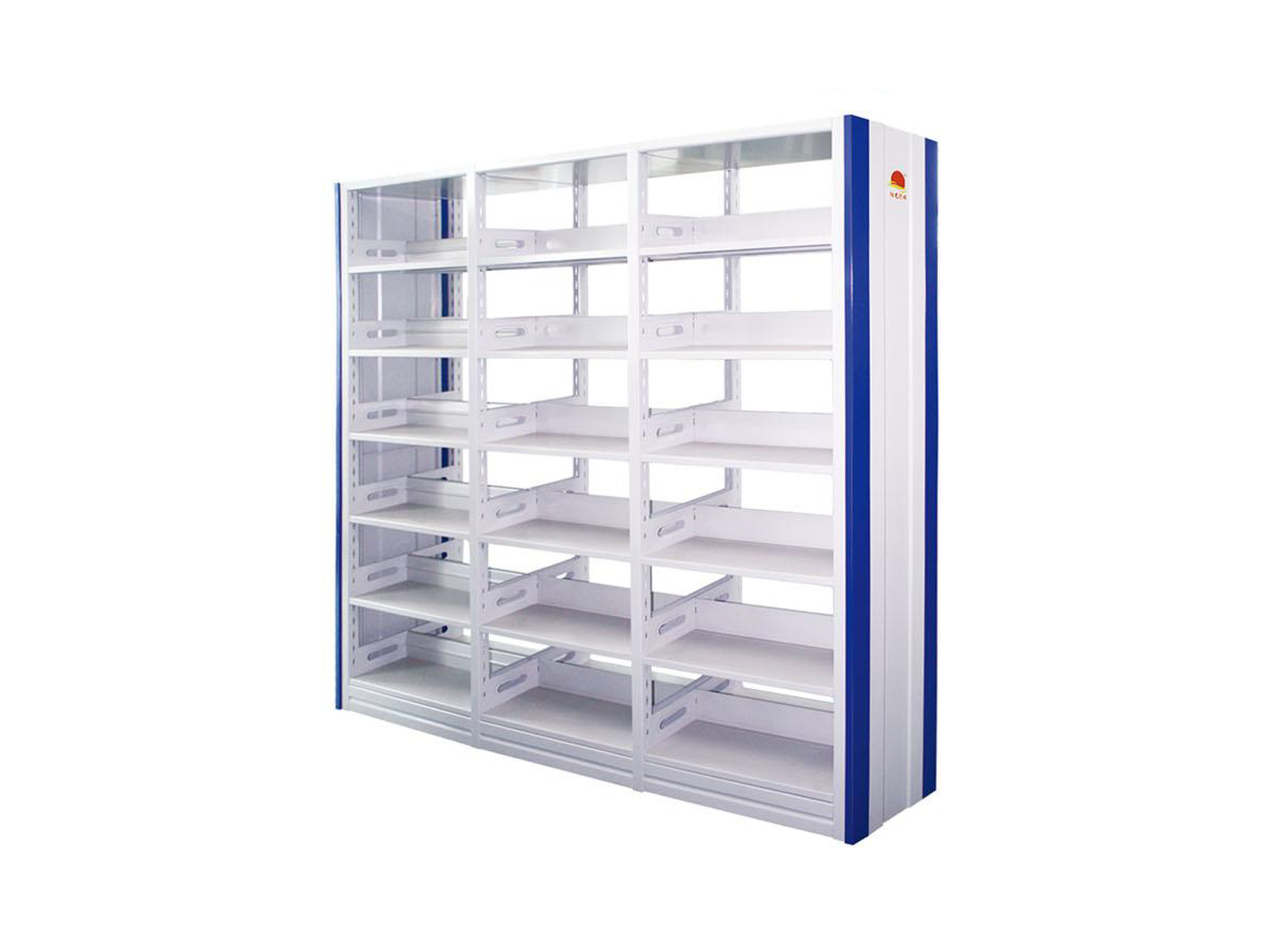 YGXD-S-08 double-column double-sided six-layer color bookshelf