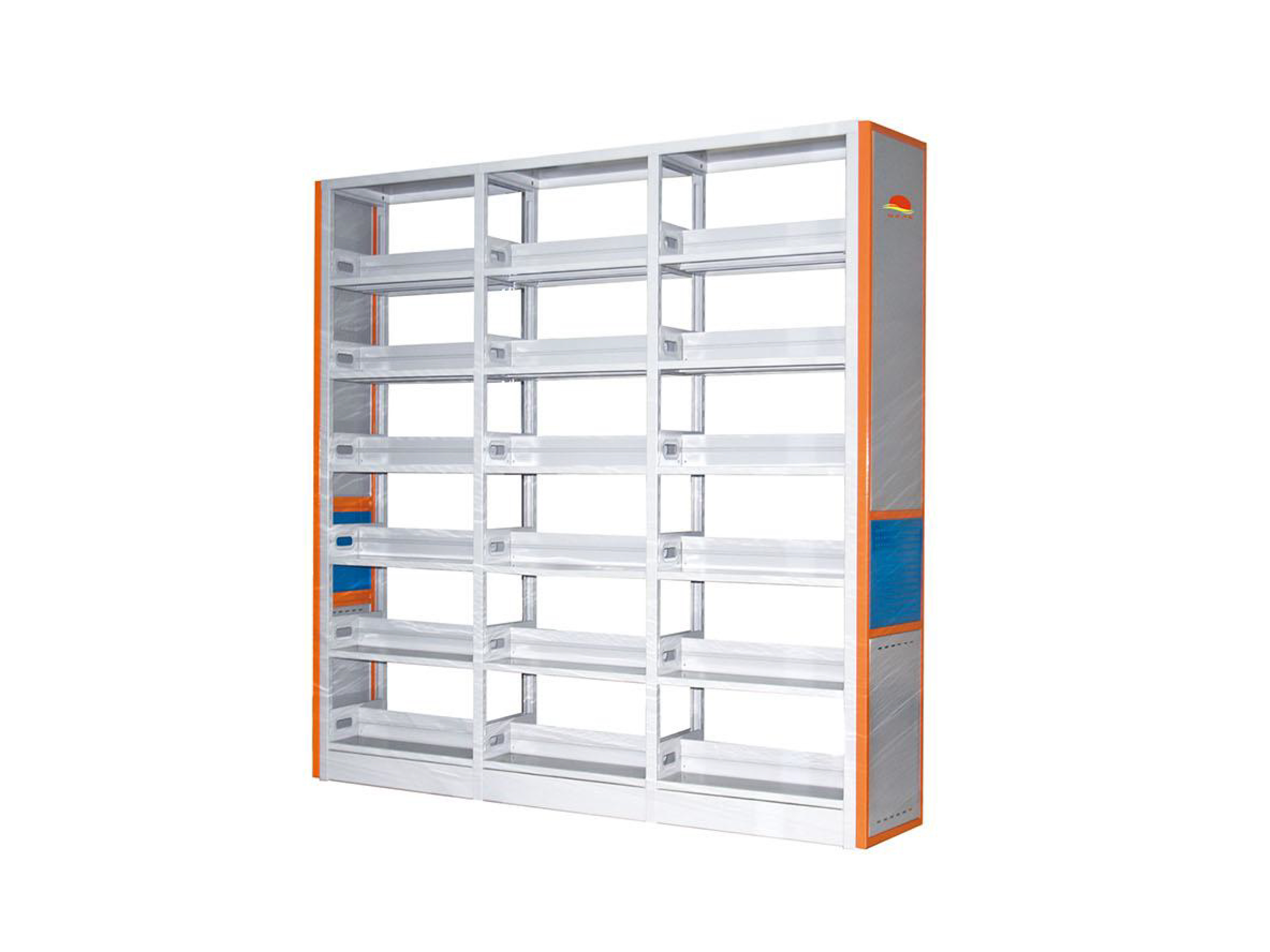 YGXD-S-07 double-column double-sided frame three-section color bookshelf