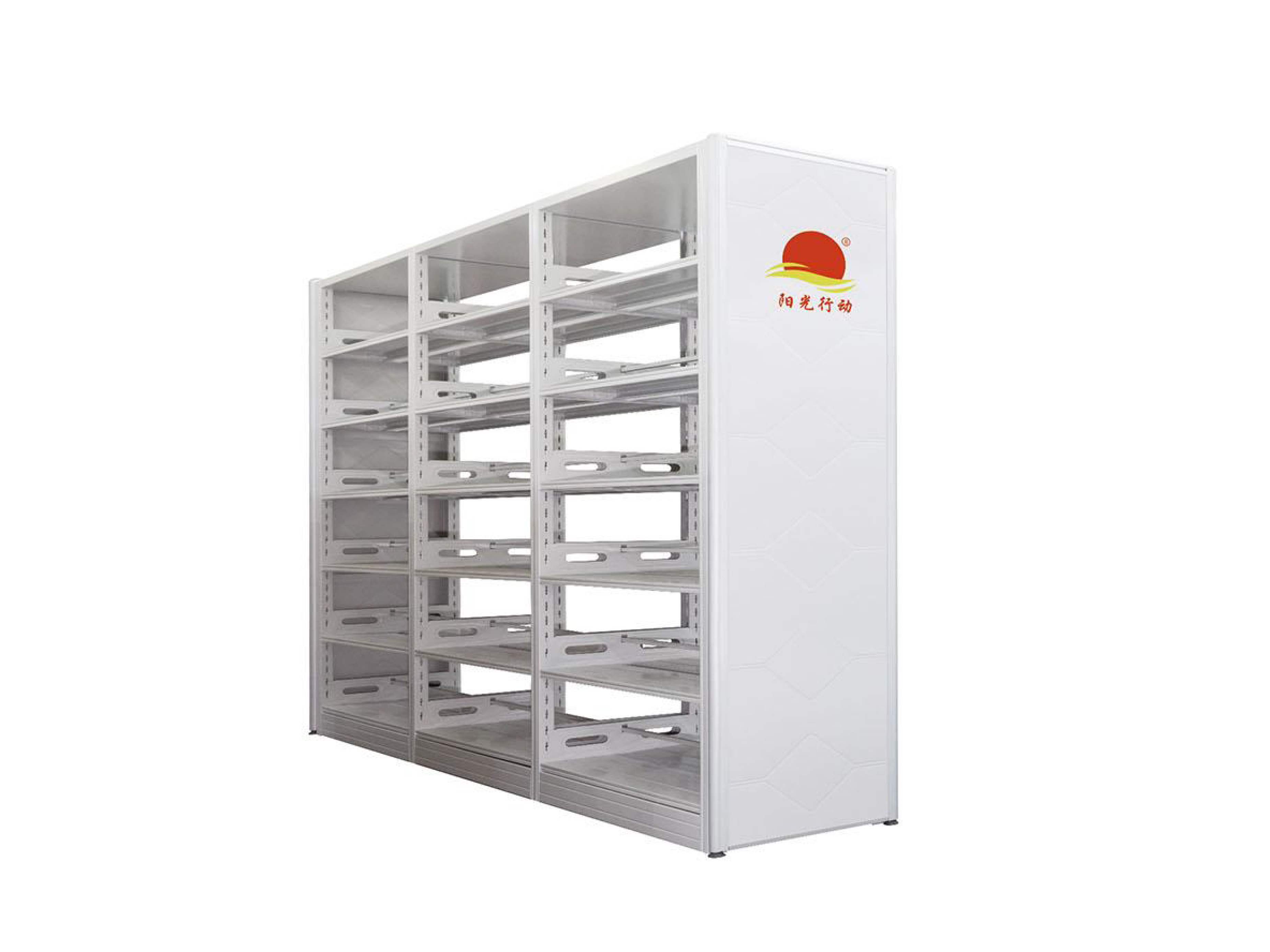 YGXD-S-06 six-layer double-sided double-column bookshelf (aluminum alloy edge)