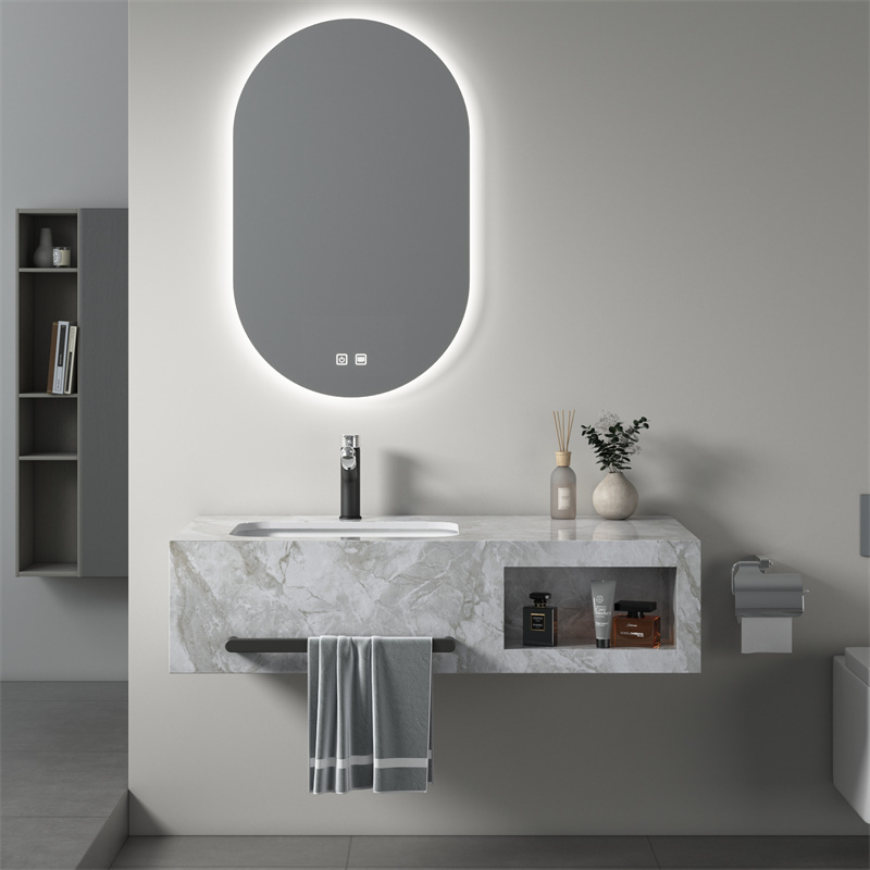 Precio directo de fábrica 150 cm lavabo de piedra de mármol sinterizado moderno para baño