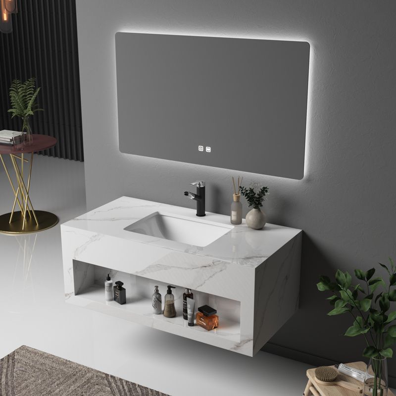 Fábrica Outlet Estilo Moderno Simple Diseño Moderno Lavabo de Piedra Sin Costuras para Baño en Venta Caliente