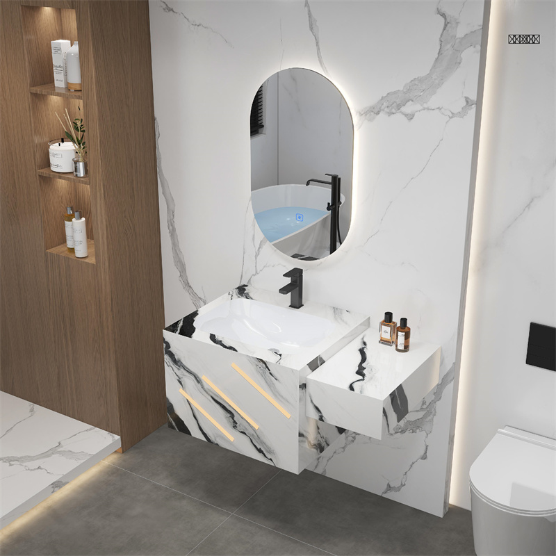 Factory Direct Price New Type Custom Slate Countertop Double Basin Bathroom Vanity