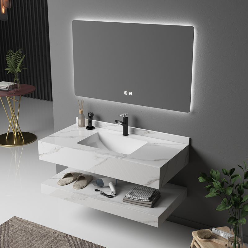 Fábrica Outlet Estilo Moderno Simple Diseño Moderno Lavabo de Piedra Sin Costuras para Baño en Venta Caliente