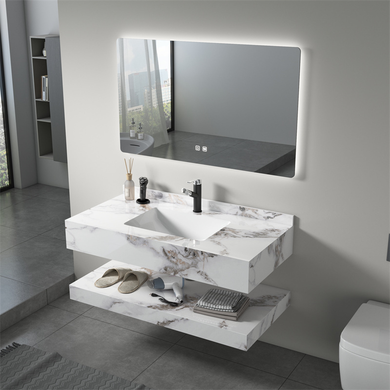 Fábrica personalizada lavabo de doble fregadero de pizarra ancha de 150 cm para baño