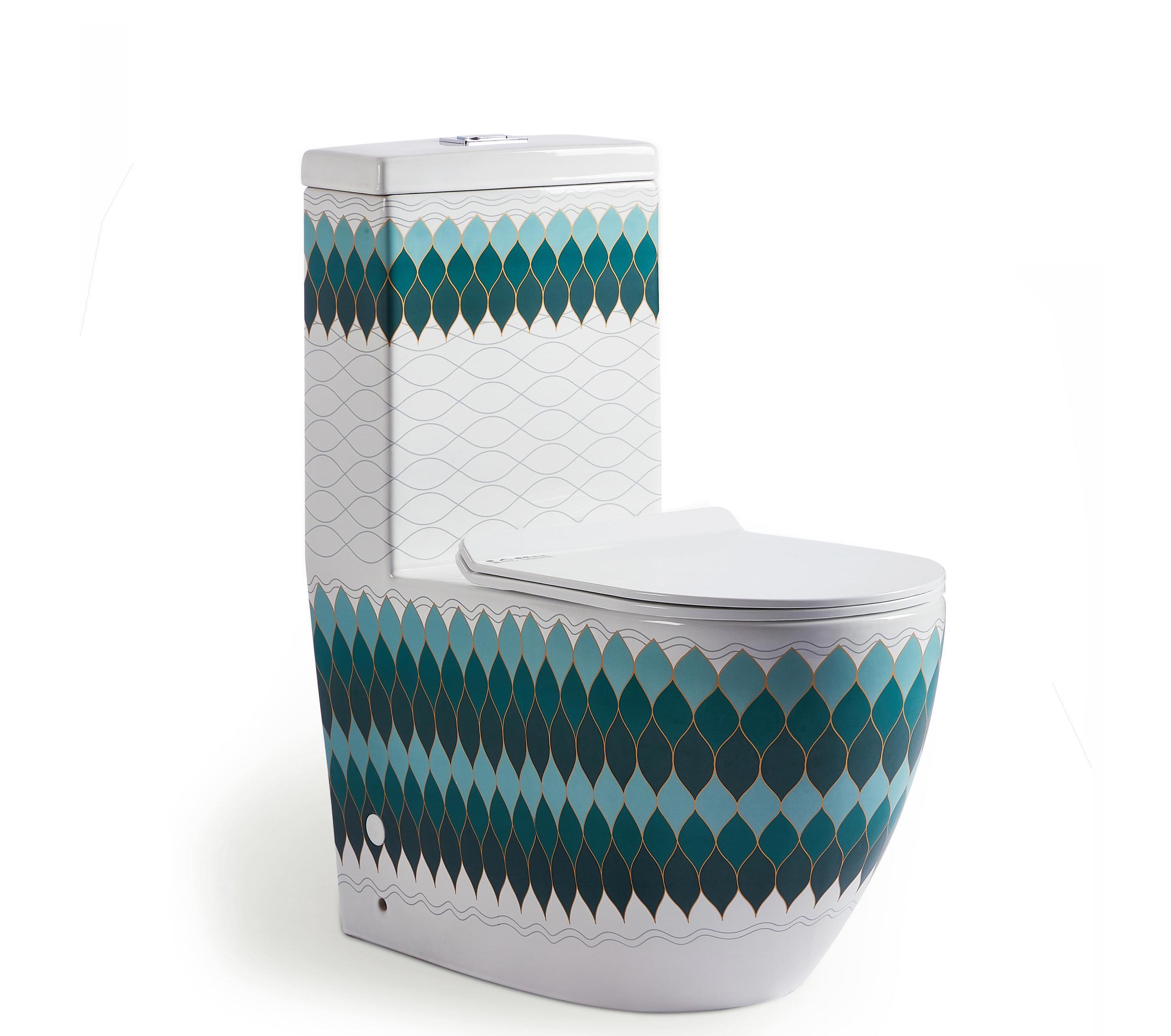 Multi-Color Sanitary Ware One Piece Toilet Bowl Washdown Round Premium Ceramic Water Closet