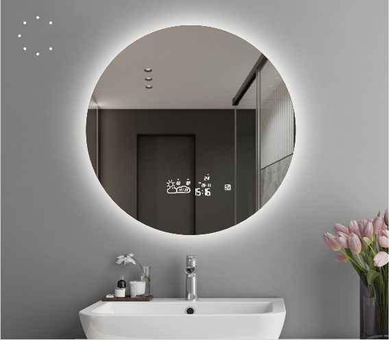 Frameless Bathroom Furniture Smart LED Mirror with Light WiFi Backlit Color Temperature Adjustable Anti-Fog Bluetooth Home Decoration Makeup
