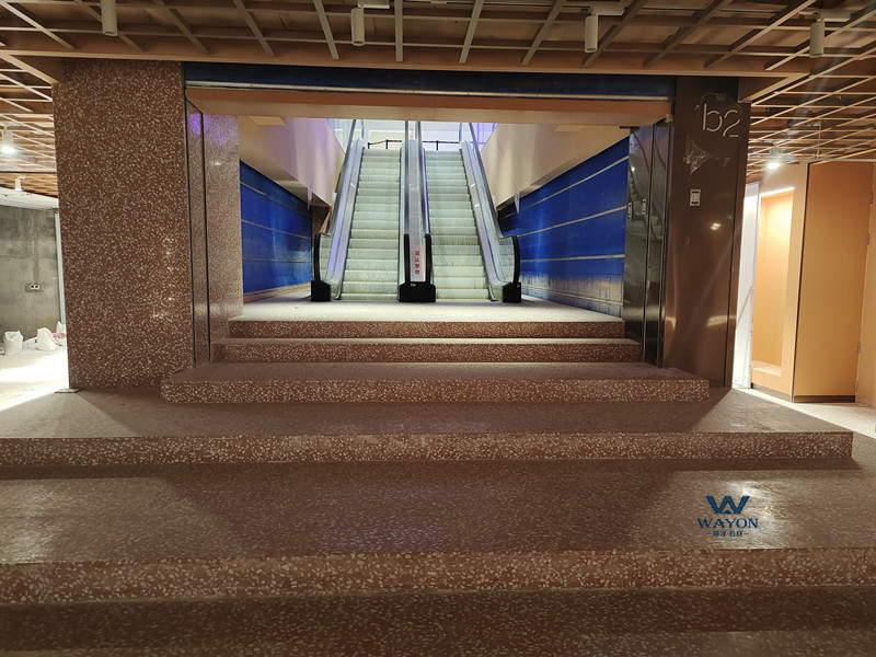 西安潮空间广场水磨石地面工程（WT276白石粉红）