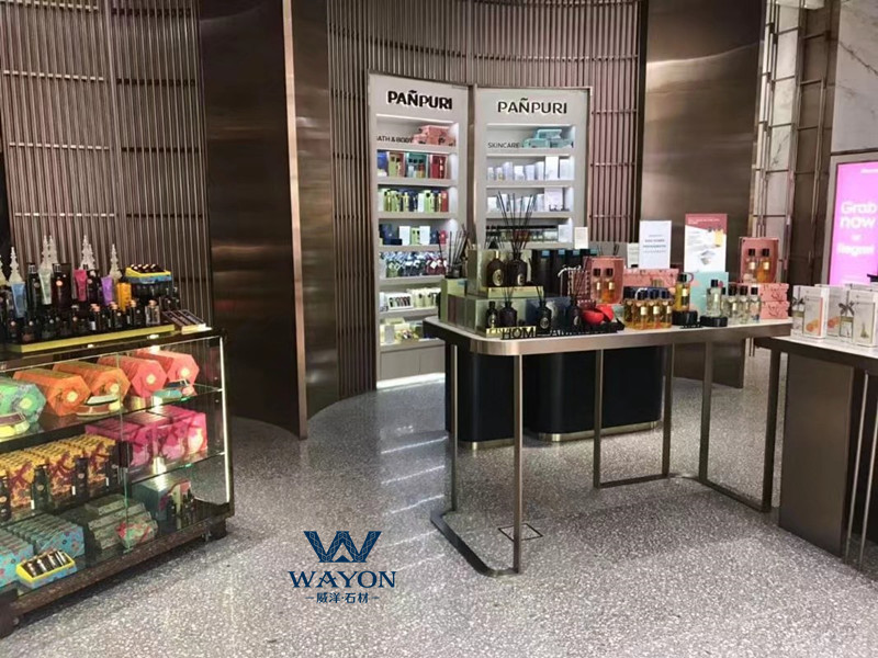 泰国皇家免税店水磨石地面（WT241华伦天奴灰水磨石）