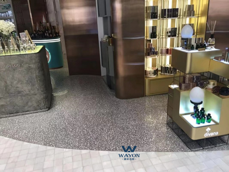 泰国皇家免税店水磨石地面（WT241华伦天奴灰水磨石）