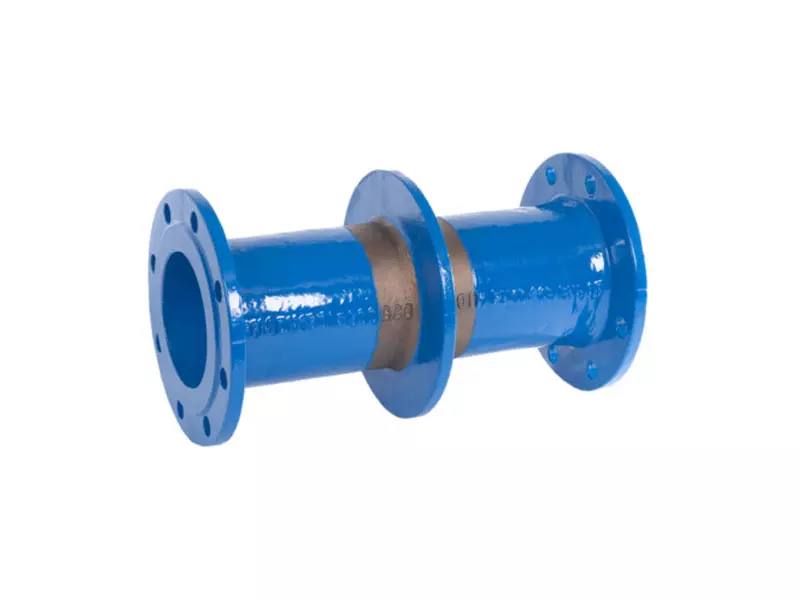 Double flange pipe with through wall flange