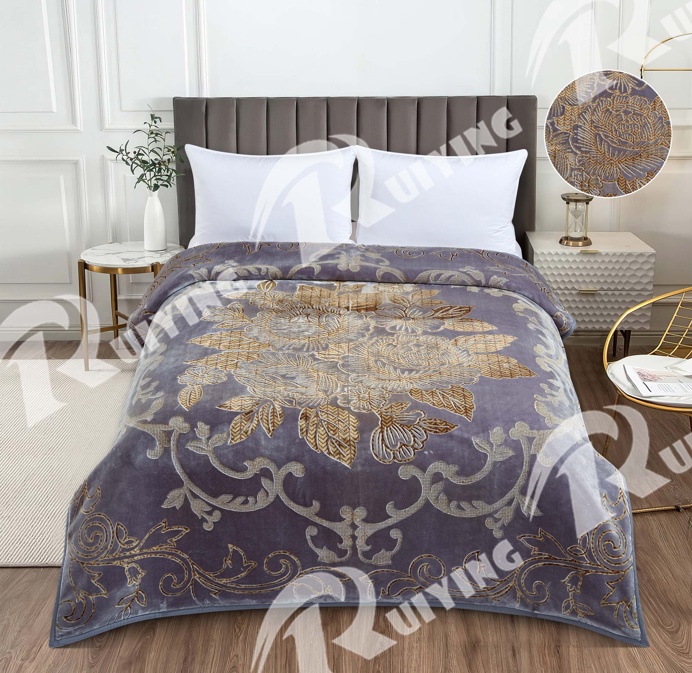 Solid Color Embossed Blanket