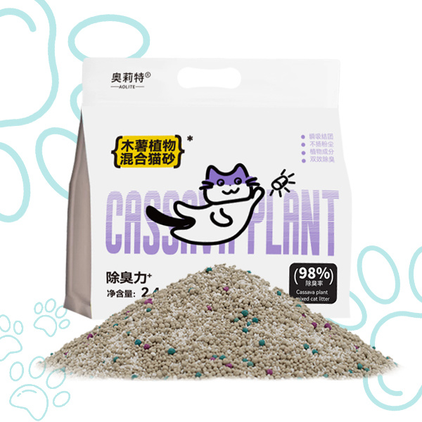 AOLITE Cassava Cat Litter mixed bentonite sand