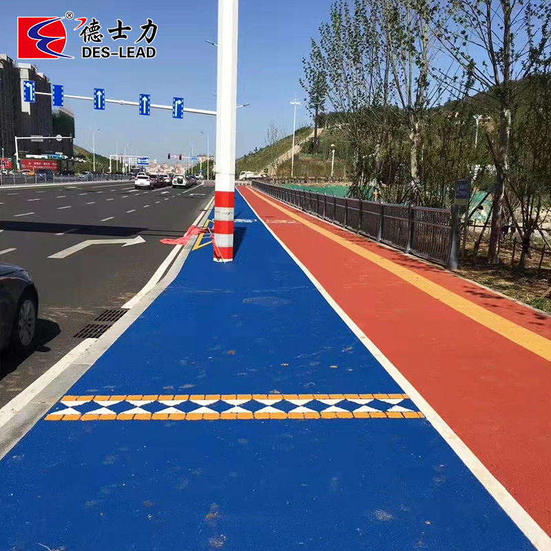 Yantai Laishan District Guanhai road asphalt color change