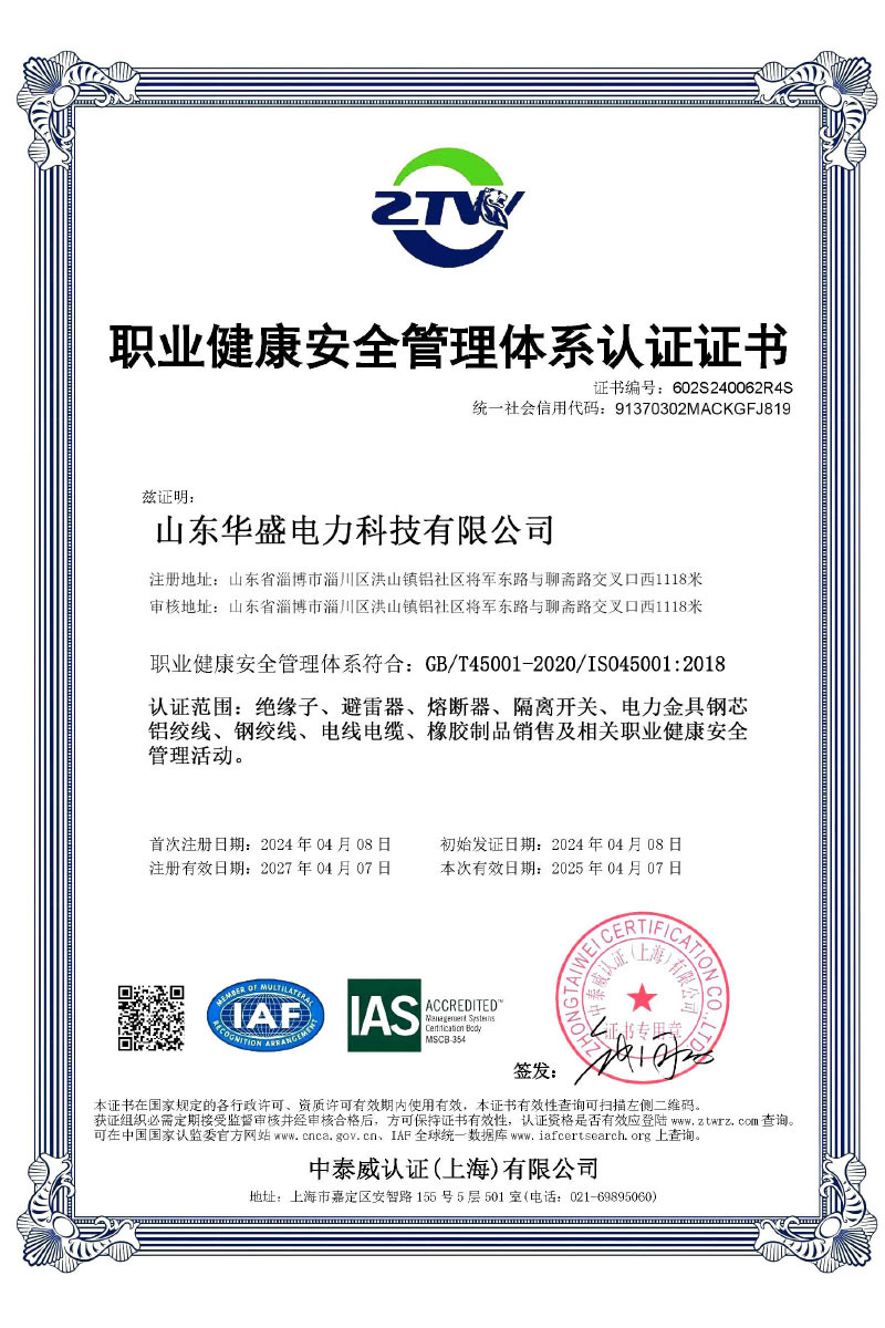 Occupational health and safety management system certification