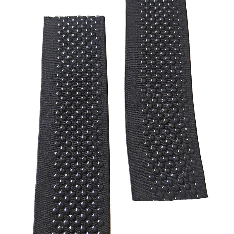 Wholesale Liquid Dots Silicone Strips Gripper Transparent Elastic Band for Cycling Clothes