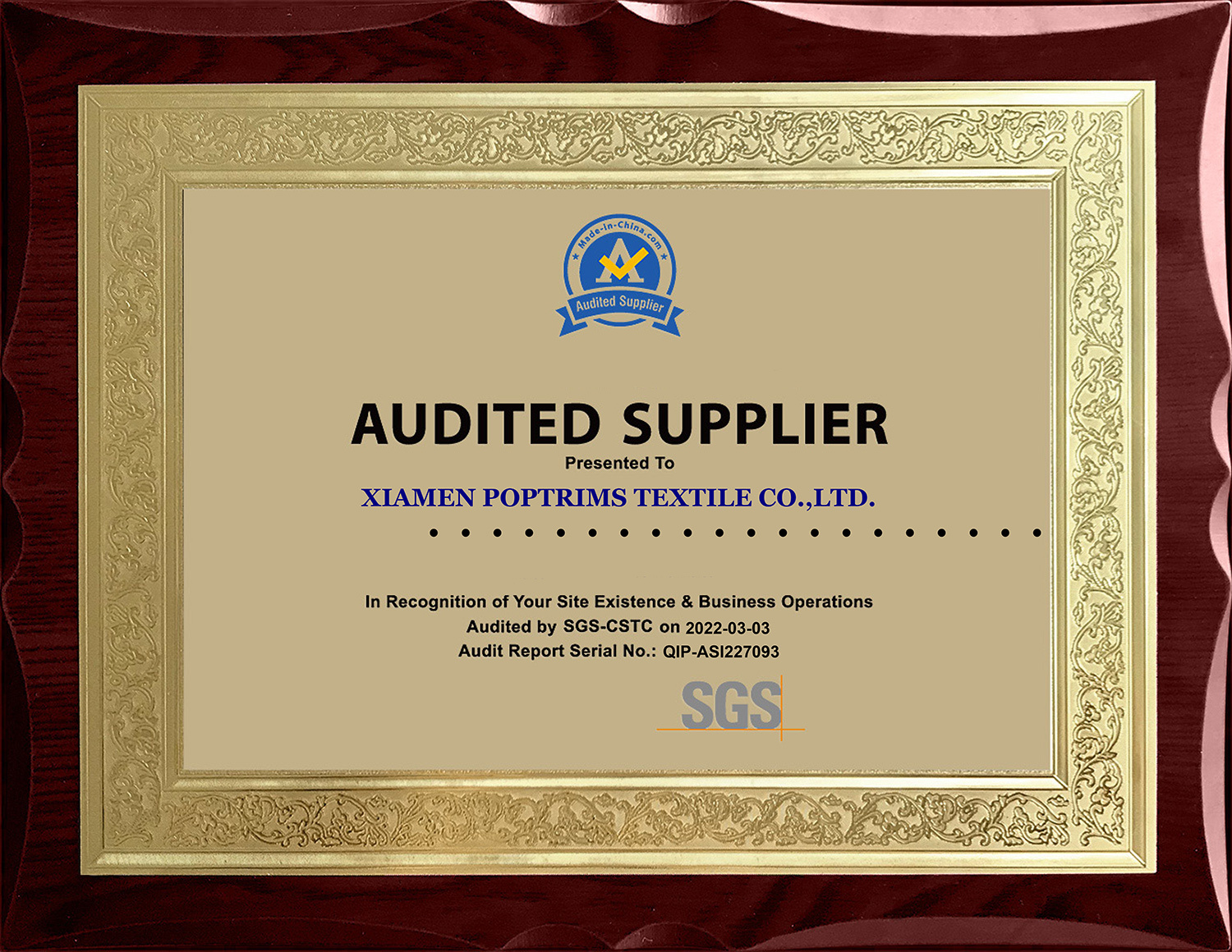 SGS audited_supplier