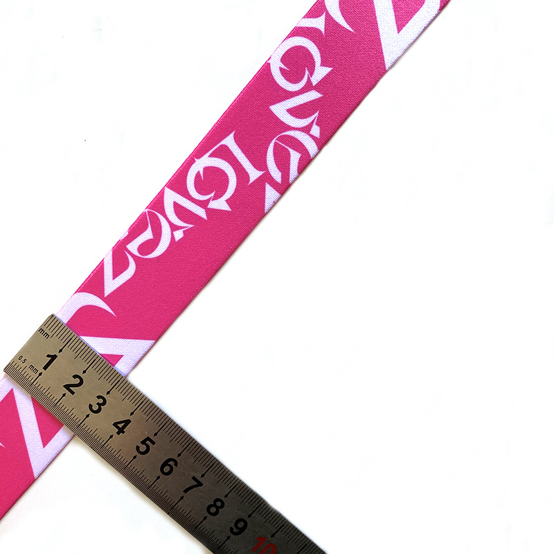 Wholesale High Elasticity 2 Inches Pink New Fashion Elastic Webbing Polyester Heat Transfer Printed Elastic Webbing of Apparel Accessories for Clothing