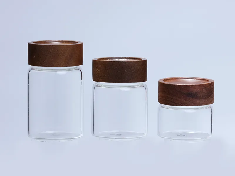 High borosilicate glass storage tank(Acacia wood cover)