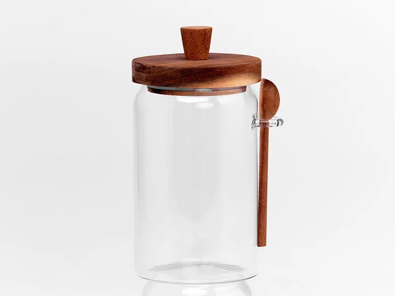 High borosilicate glass storage tank(Acacia wood cover)