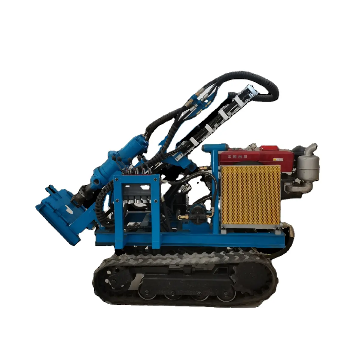 China 25HP Small Diesel Hydraulic DTH Drilling rig Photovoltaic Pile Rig Crawler Borehole Drilling Machine